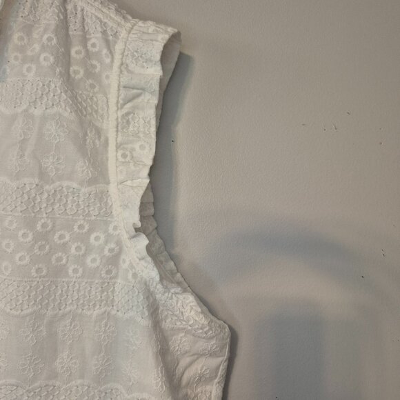 NWOT Loft White Eyelet Sleeveless Top Size XXL - Picture 5 of 11